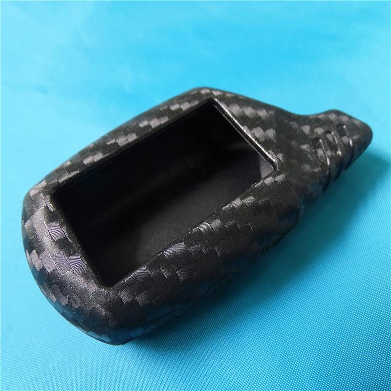 Carbon Fiber Car Key Case Cover Silicon forStarline A91 B9 A61 B6 2-Way LCD Remote Controller Keychain Remote 2 Way Alarm