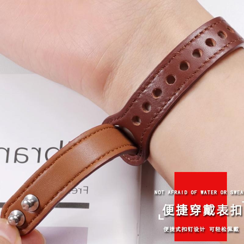 For New Garmin Lily2 Leather Bracelet Male Female Ins Style Sport Watchband Loop Clasp Lily 2 Generation Watch Strap 14mm