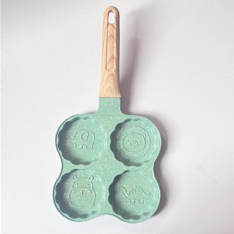 Egg Frying Wheat Rice Stone Flat Bottomed Small Pancake Pan Non Stick Household Four Hole Pan Egg Frying Tool