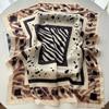 Design Leopard Print Square Scarf Silk Feeling Neckerchief Bandana Women Shawl Scarves Wrap Head Kerchief Hair Band Ties