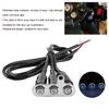 Motorcycle Handlebar Switch 12V Stainless Steel Motorcycle Handlebar Fog Light Switch Button LED Modification Bracket Control Push Button(Three