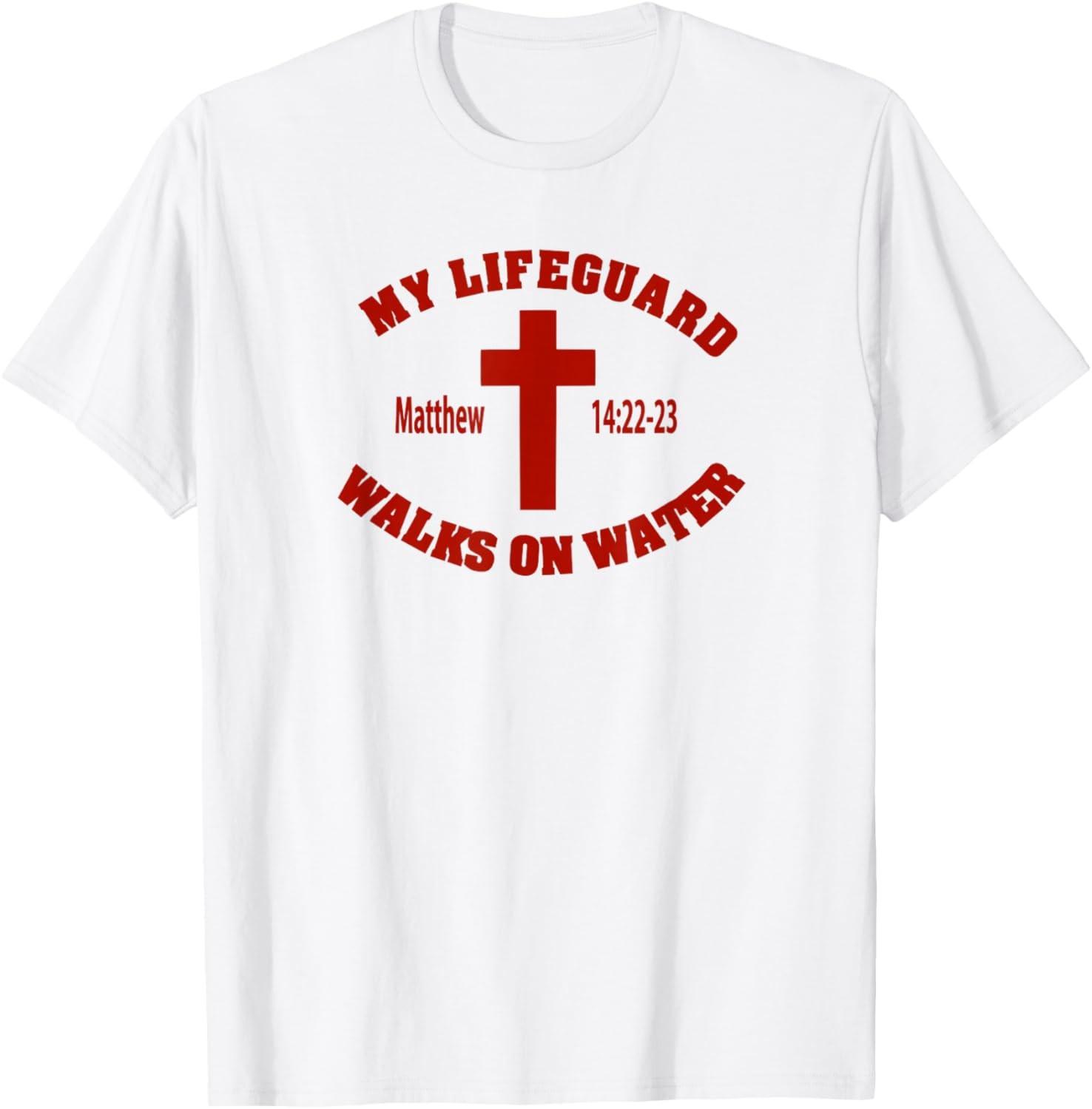 Christian My Life Guard Walks On Water T-Shirt S