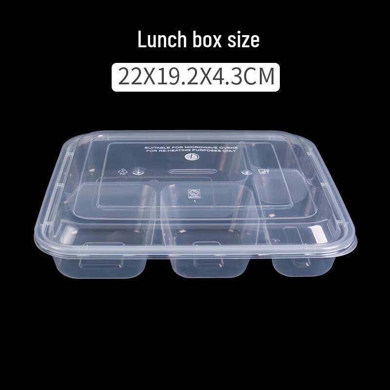 

Miling Disposable 5-Compartment Plastic Lunch Boxes