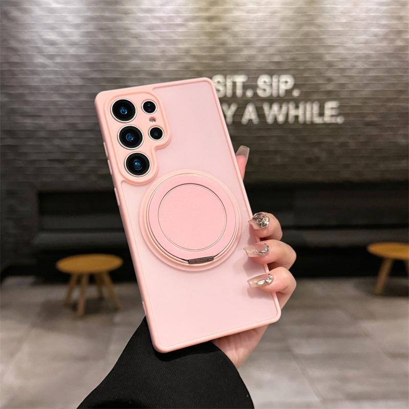 Case for Samsung S26 S25 S24 S23 ULTRA PLUS Rotating Bracket Protective Case Magnetic Wireless Charging Tough Shell Plain