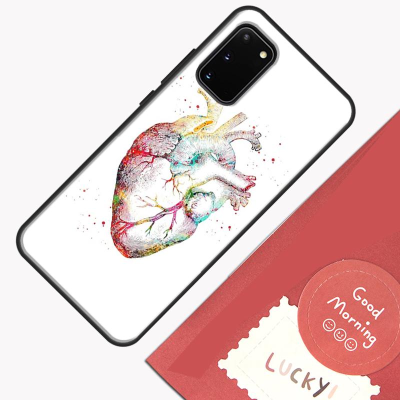 Human Heart Anatomy Phone Case For Samsung Galaxy S25 S26 Ultra S20 S21 S22 S23 S24 Plus S9 S10 S25 FE Cover Shell
