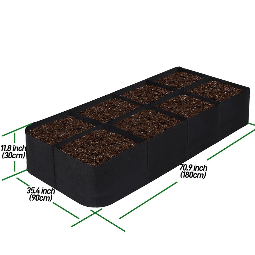 1Pack Fabric Raised Garden Bed 6x3x1ft Garden Grow Bed Bags for Growing Herbs, Flowers and Vegetables 128 Gallon