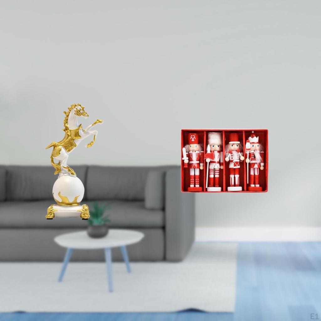Modern Horse And Nutcracker Figurine Collection for Bedroom Living Room Centerpiece Tabletop
