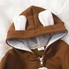 Strawberry Hooded Romper with Bow for Babies 0-2 Years - Zippered Autumn/Winter Crawling Sweater