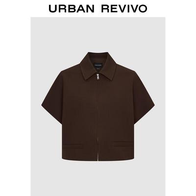 UR Women's 2025 Autumn Lapel Zip Short Jacket