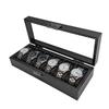 Vintage Wooden 6-Slot Watch Storage Display Box In Black Walnut