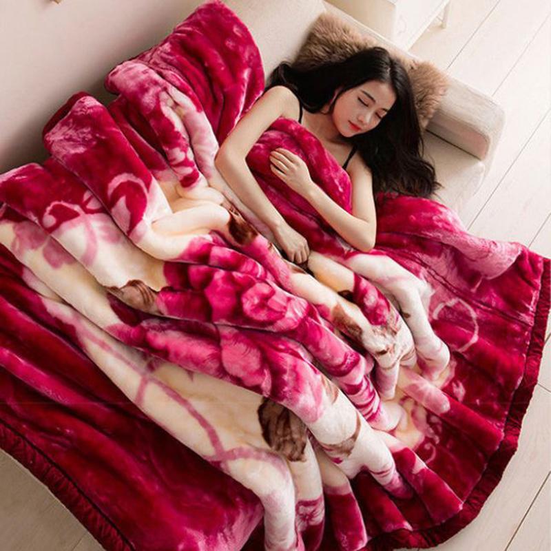 Winter Blankets Thickened Double Raschel Blankets Single Double Blankets To Keep Warm Student Dormitory Single Double Blankets