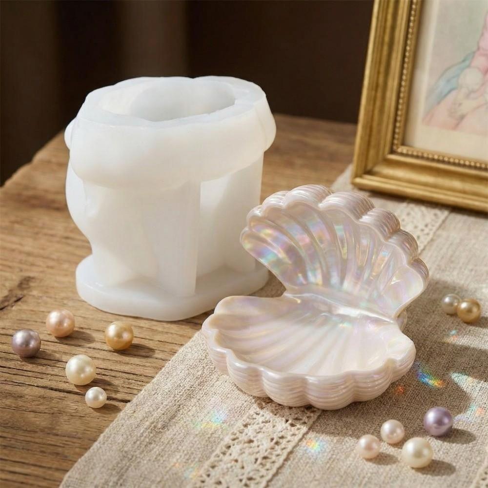 Heat-Resistant Seashell Shape Gypsum Mold 3D Shell Jewelry Tray Mold  Small Item Storage