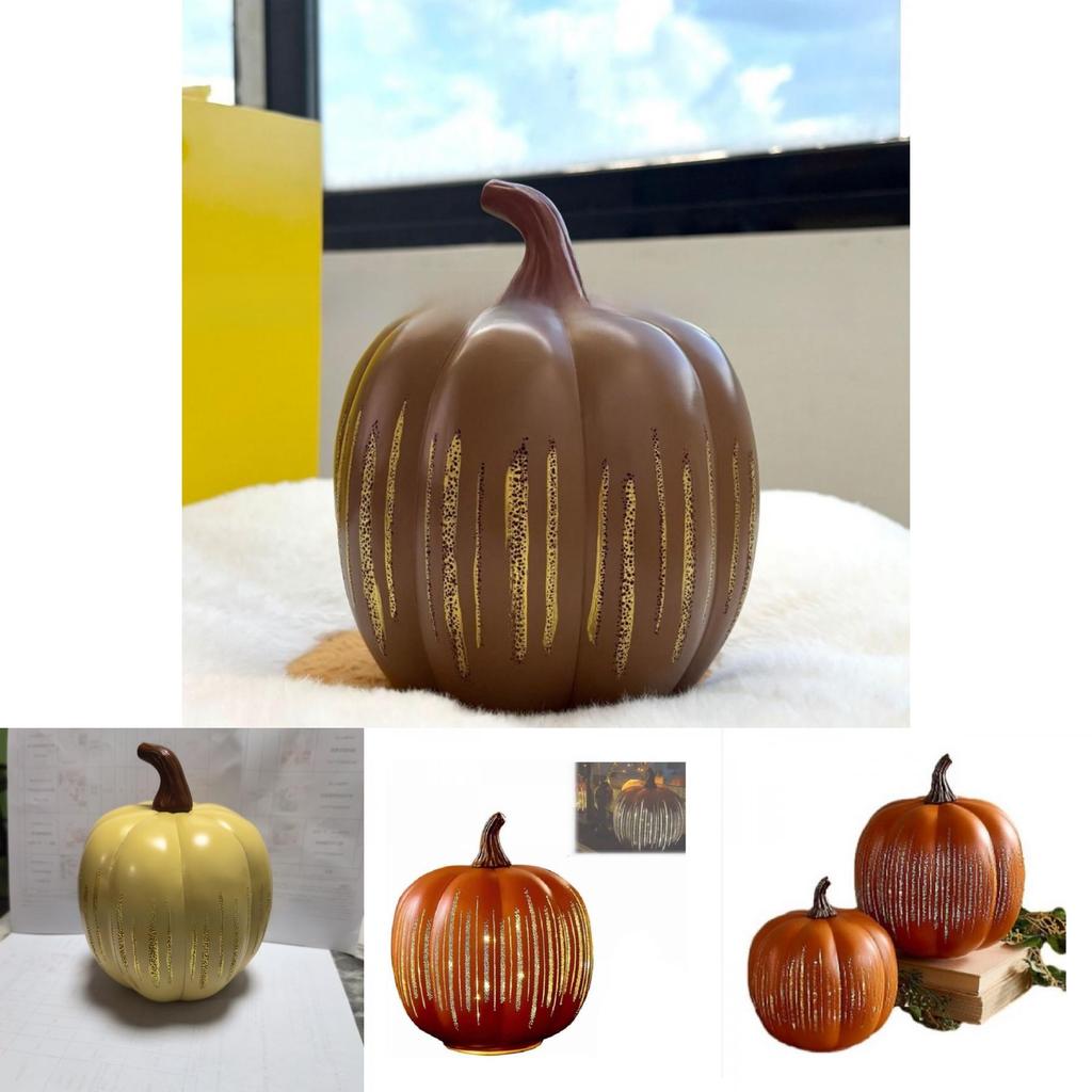 Halloween Pumpkin Resin Figurine With Modern Style For Festive And Event Decor