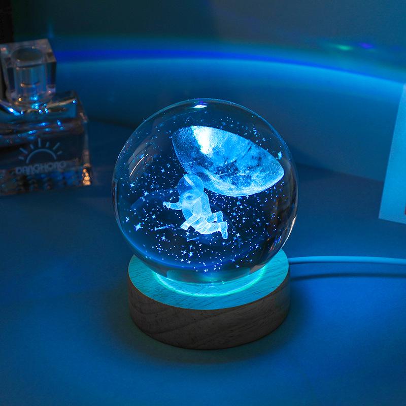 Laser-Engraved Luminous Jellyfish Crystal Night Light - Perfect Birthday Gift for Girls and Best Friends