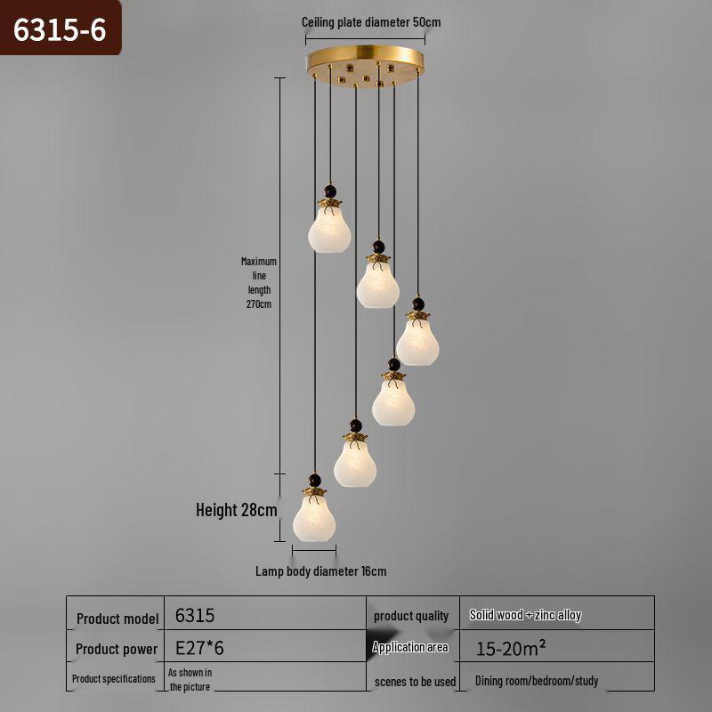 Modern Chinese Spiral Chandelier for Duplex Villas and Restaurants