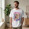 Herren T-Shirts Alpha-Male Katze Lustiges Kätzchen Lustige Baumwoll-T-Shirts Kurzarm Regenbogen Floral T-Shirt