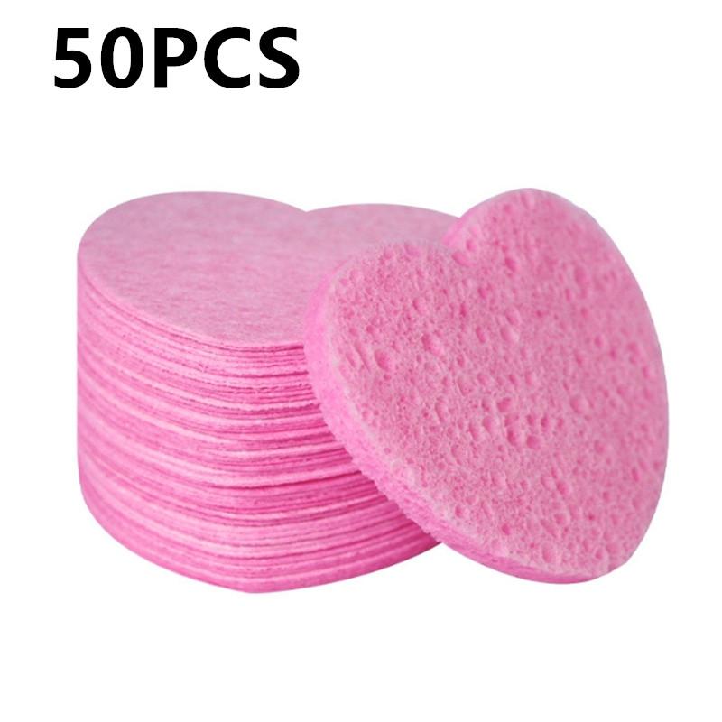 10/20/50/100PCS Heart Shape Natural Facial Cleansing Pads Reusable Facial Sponges Pad Compressed Exfoliating For Cleansing