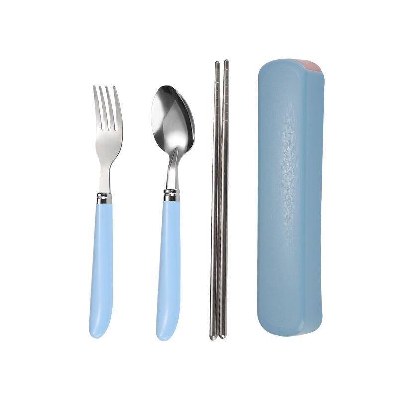 

Набор столовых приборов для путешествий из нержавеющей стали: Вилка, ложка, палочки для еды и ящик для хранения