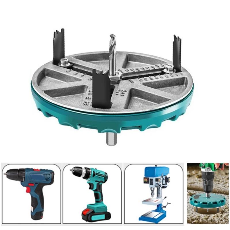 Adjustable Hole Saw Tool Kit Metal Punching Saw for Woodworking, Drilling Cutter 45-130mm Diameter Hole Opening