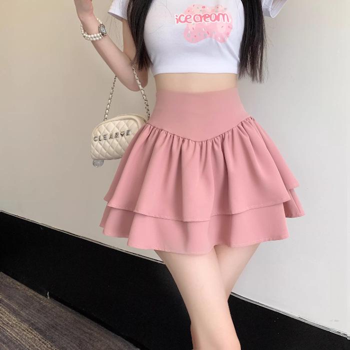 Women's Spring High Waist Fluffy A-Line Pleated Skirt