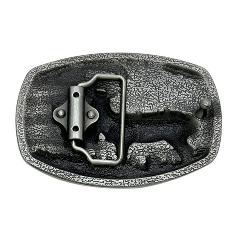 Western Style Cowboy Elk Shape Belt Buckle Metal Gold/Silver Color Rock Belt Link Buckle Unisex Belt Buckle DIY Supplies