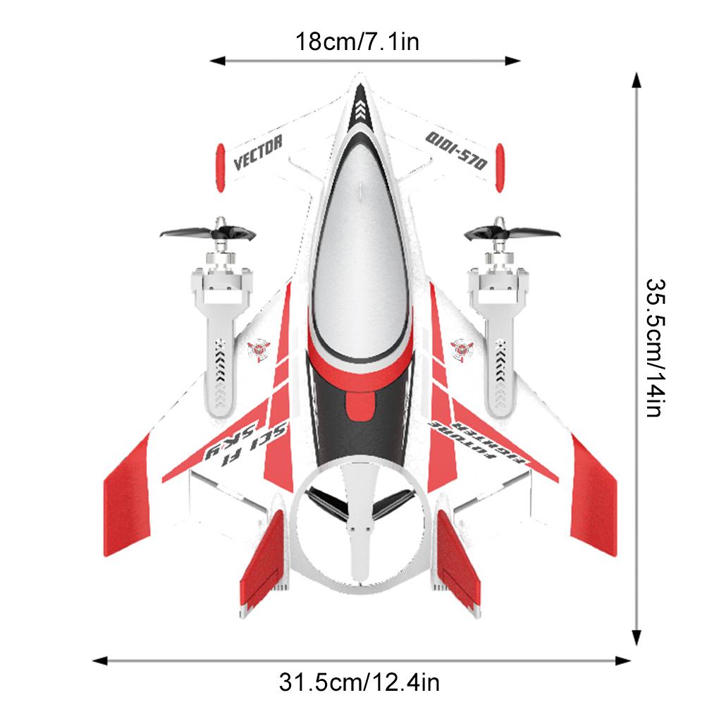 2.4G Remote Control Aircraft QIDI570 Brushless Motor 3-Axis Vector Aircraft 8-Channel Fixed-Wing Aircraft Model Children'S Toy