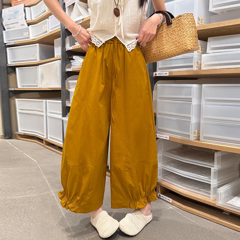 Korean Style Women s Summer 2026 Elastic High Waist Loose Drawstring Lantern Bloomers XL