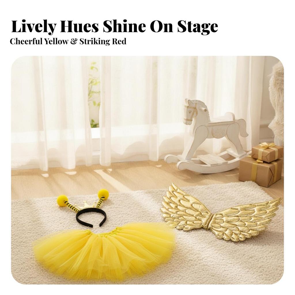 Bee Costume Set Cute with Tutu and Wings Lightweight for Photo Shoots