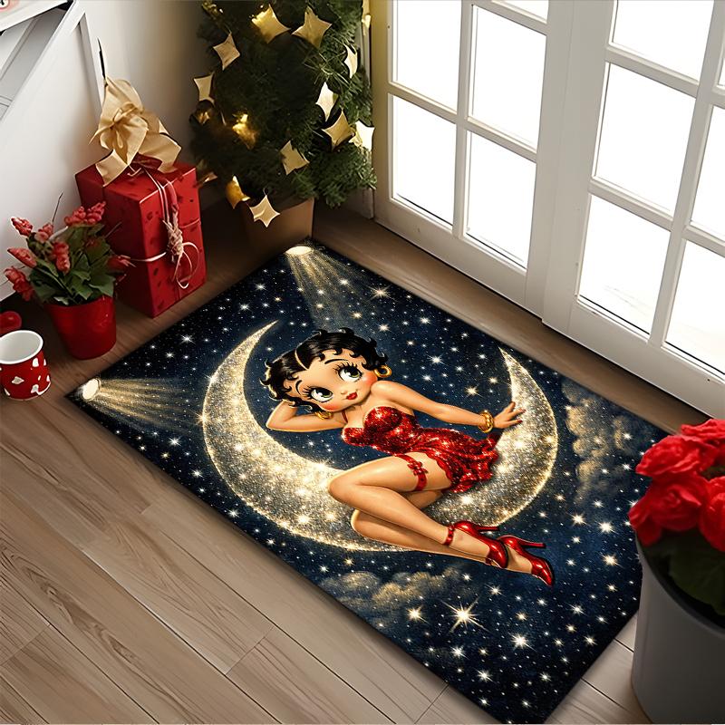 1pc Area Rug Appropriate for Office, Betty Boop Carpet, Versatile Printed Chair Rug, Durable Home Sofa Carpet