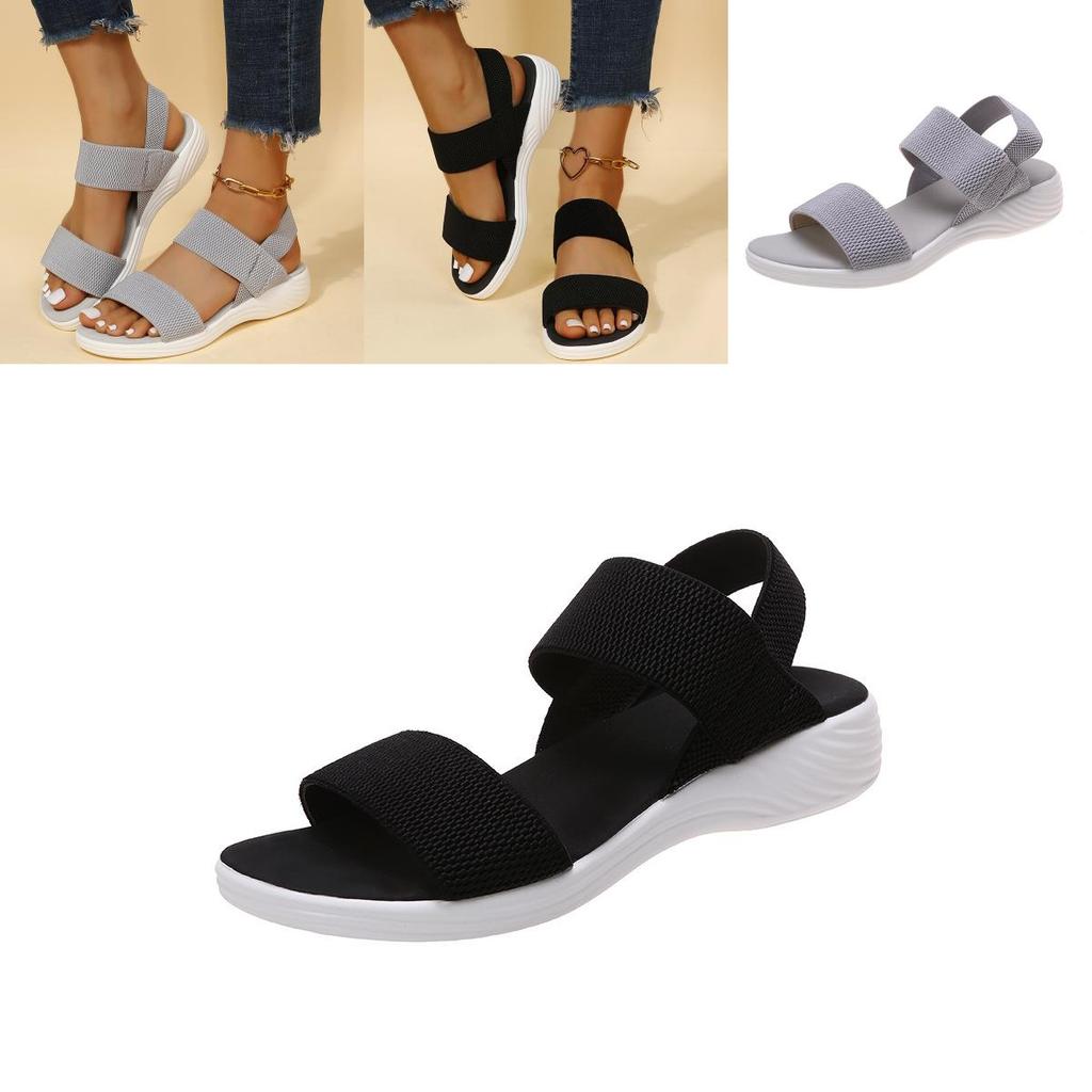 Stylish Fish-mouth Casual Sandals With Elastic Strap For Women Characters)