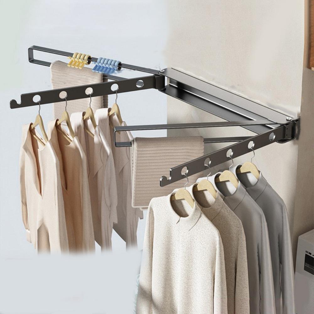Wall Mounted Invisible Drying Racks Pull Type Clothing Drying Rack  Indoor