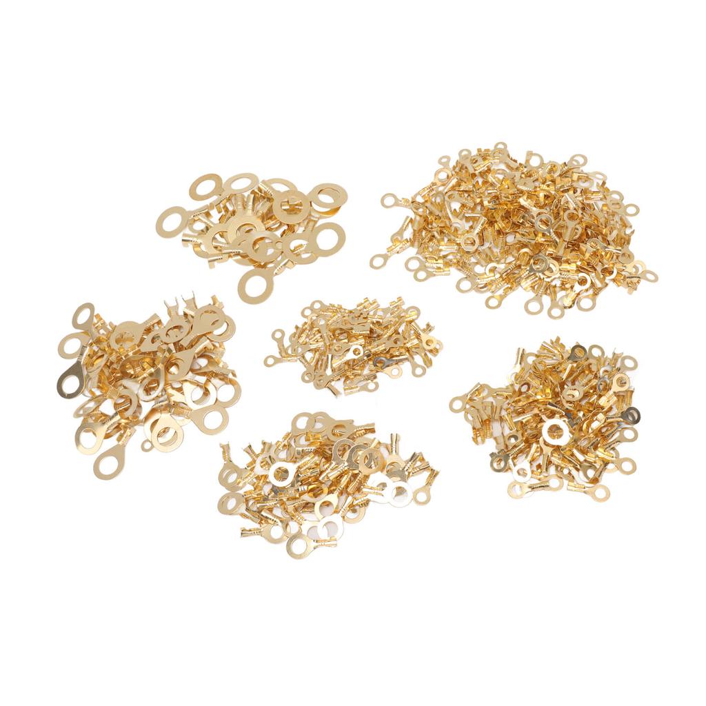 540PCS Brass Wire Lugs Assortment Set Electric Cable Ring Lugs with Storage Box M3 M4 M5 M6 M8 M10