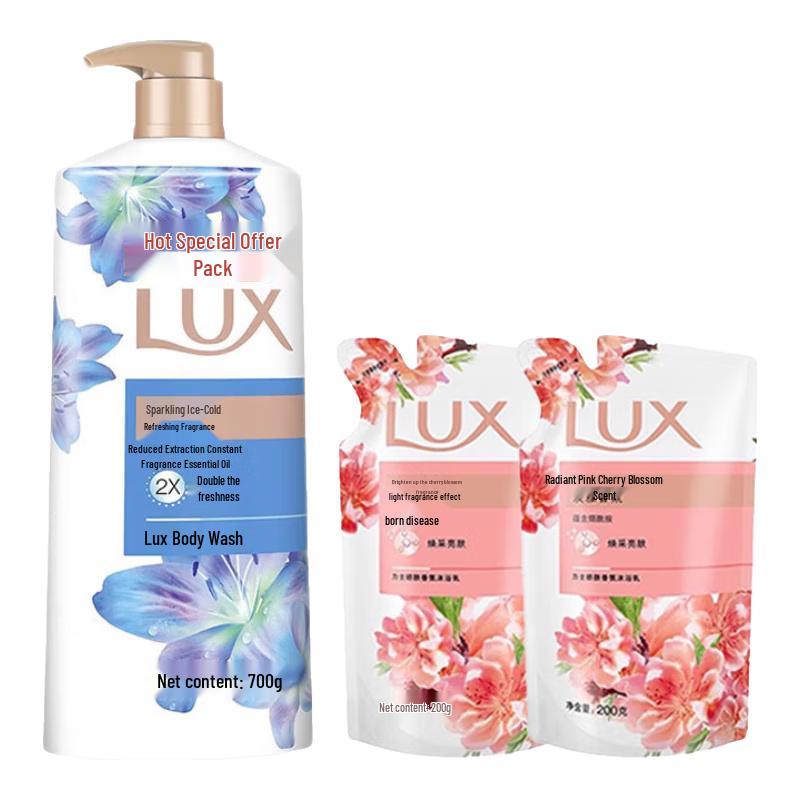 LUX Shimmering Ice Cool Shower Milk & Gel Set