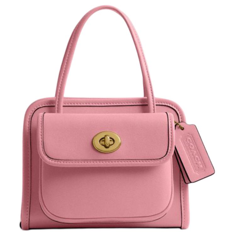 Coach Safari 16 Magnetic Closure Hardware Leather Shoulder Crossbody Handbag Small Women handbag Pink CW643-B4OUS Basic Set (Bag+Dust Bag)