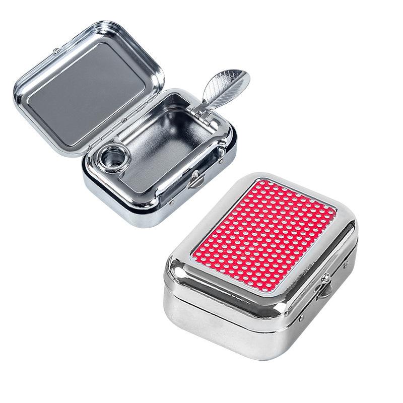 Ashtray Pocket Ashtray Car Portable Mini Metal Ashtray with Lockable Lid Smoking Utensils Men's Gift