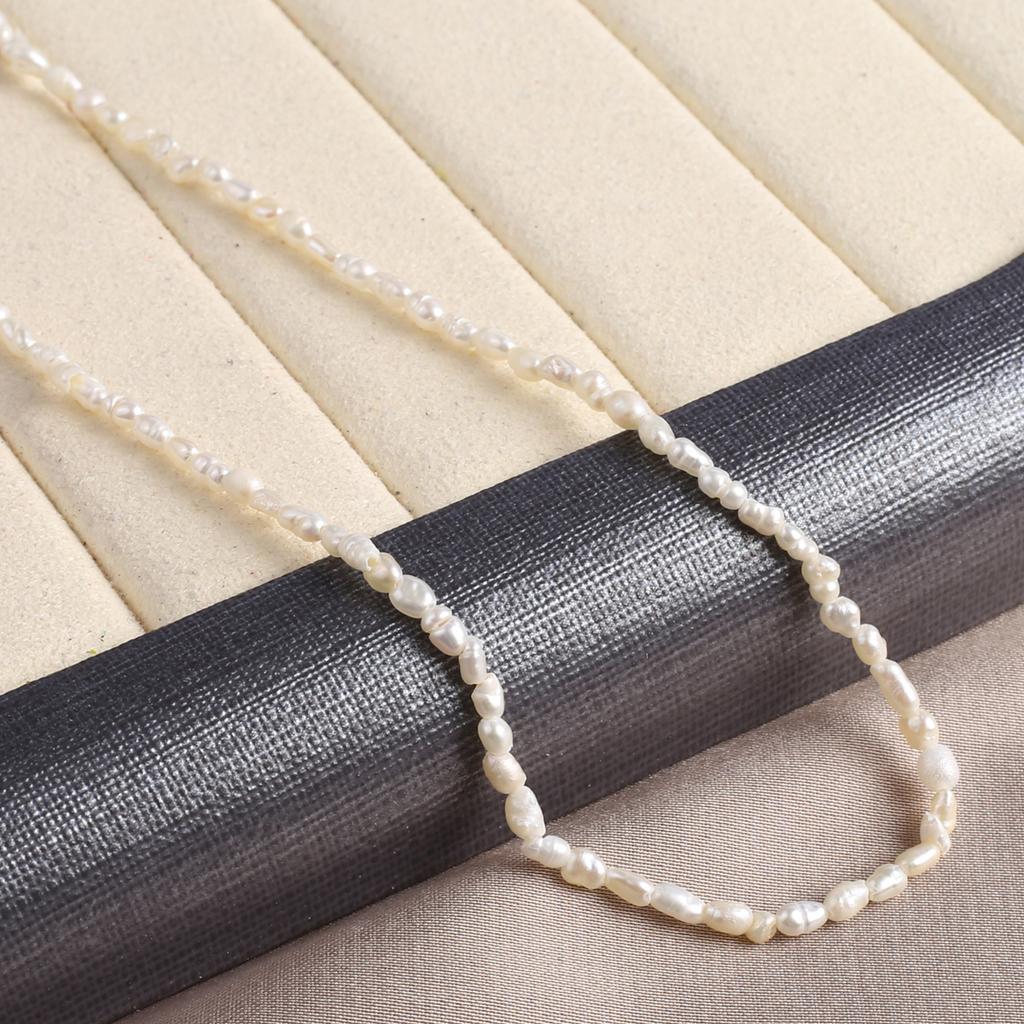 1String, White Natural Freshwater Pearls, Irregular Rice Pearl Beads, 1.8-2mm, for DIY Jewelry Making, Unique Birthday Party Wedding Crafts, 36cm