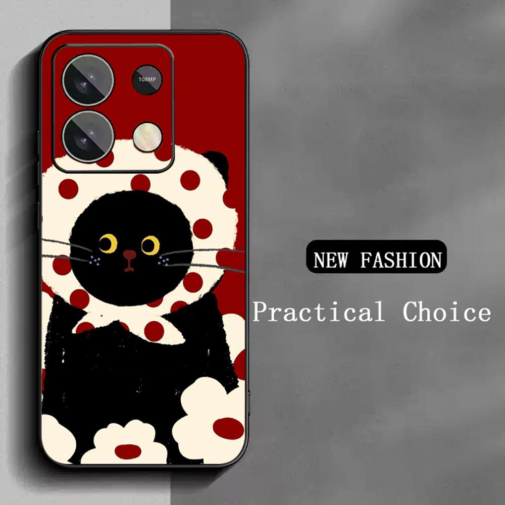 Cute Animal dog pattern lovely design  Phone Case For Redmi Note 14 13 12 11 Pro Plus S 5G 14C A3 Soft Black Phone Cover