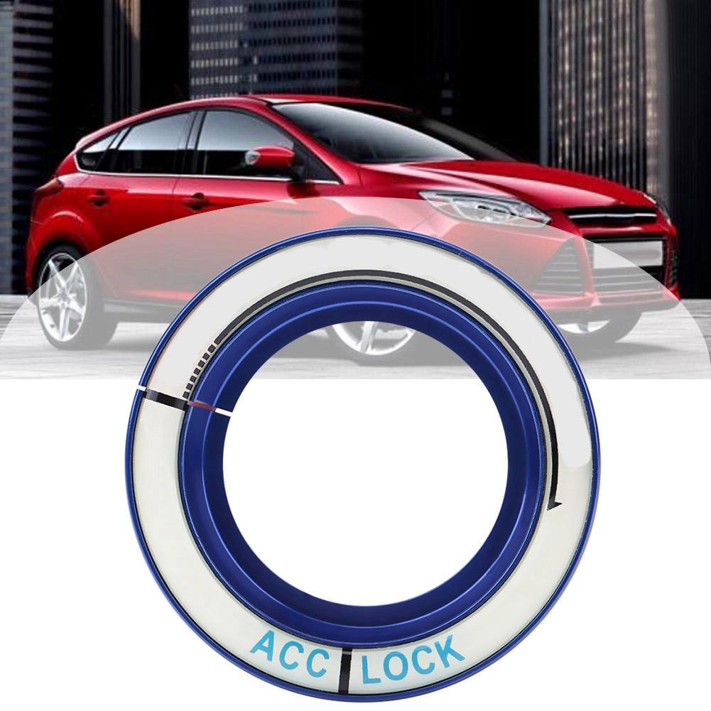 Auto Leuchtender Zündschalter Ring Kreis Schlüsselloch Abdeckung Zierleiste für Ford Focus 2005 2018 Blau