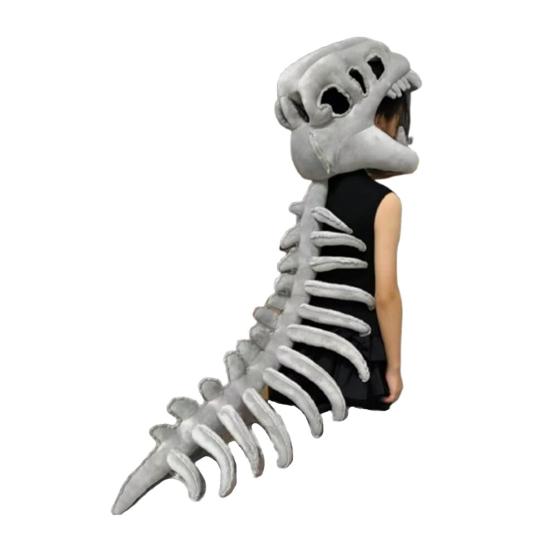 Realistisk Dinosaurus Skjelett Kostymesett Voksen Dinosaurus Hodeskalle Hodeplagg Og Ryggvirveltilbehør 3D Halloween Cosplay Antrekk