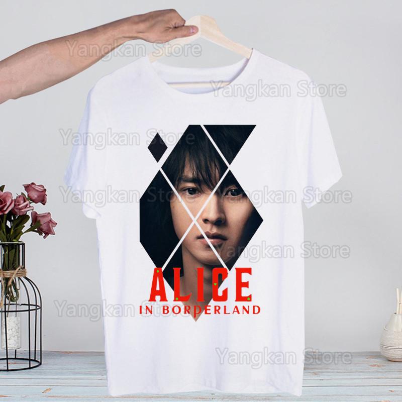 Alice In Borderland Usagi Arisu Kuina Chishiya Trička Módní Pánské a Dámské Topy Tričko Krátký Rukáv Unisex Tričko