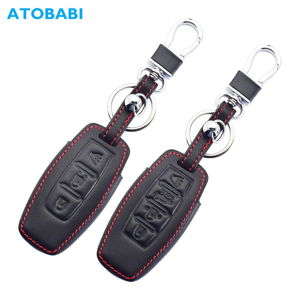 Leather Car Key Cover Smart Remote Control Fobs Shell Protector Case Auto Accessory For Mitsubishi Outlander Ek Series