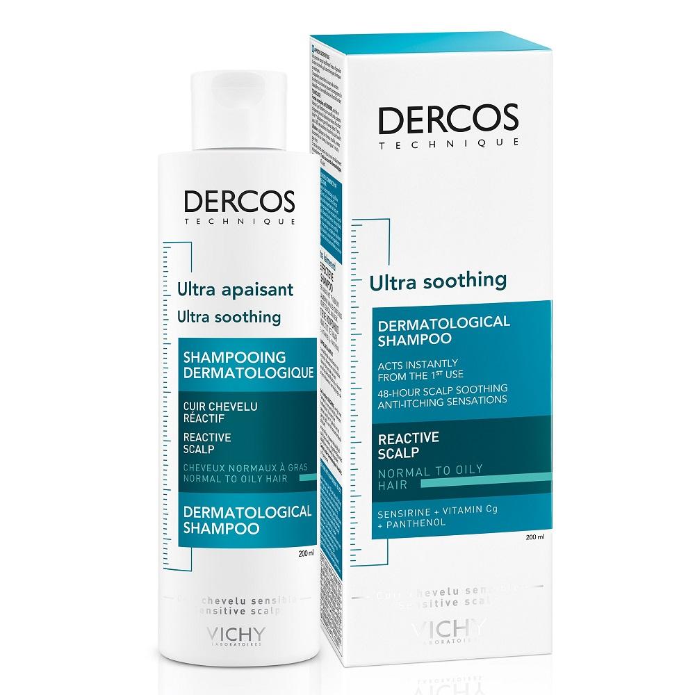 Vichy Dercos Ultra-Soothing Shampoo for Normal to Oily Hair, 200 ml