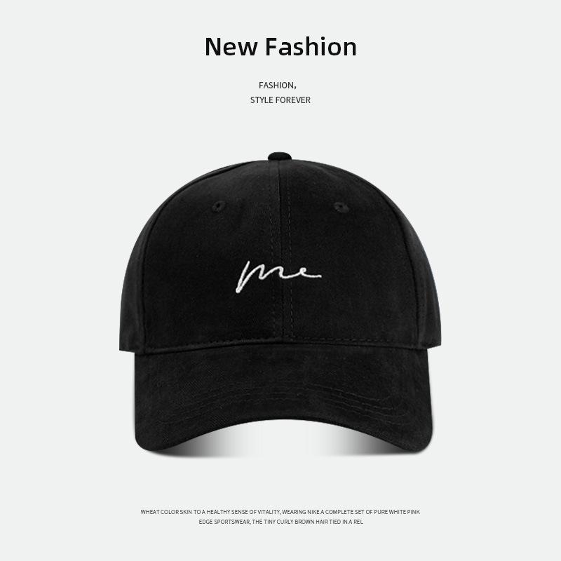 Grinding baseball cap men's simple hat women's season big head circumference showing face small wide brim cap