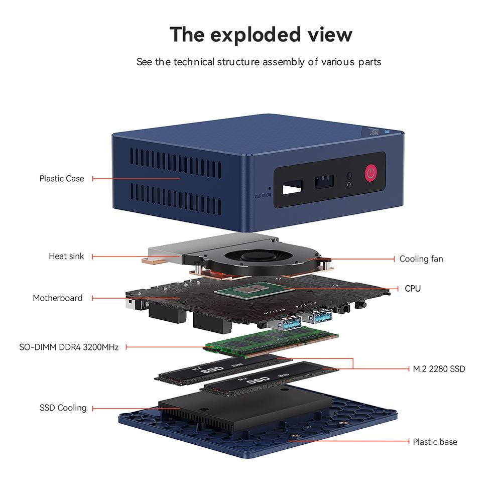 Beelink Min S12 Pro N100 Mini PC Win11 Pro Support 4K Wifi6 1000M LAN Desktop Mini Computer