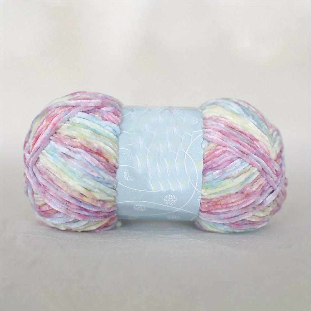 

1 шт пряжа радужная шениль мягкая смесь полиэстера для вязания крючком и спицами своими руками идеально подходит для шапок шарфов свитеров 1pc 103