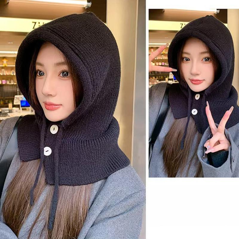 Cappelli invernali passamontagna per donna unisex lavorati a maglia con cappuccio cappelli da esterno più caldi cappello con coulisse collo monopezzo berretti berretti