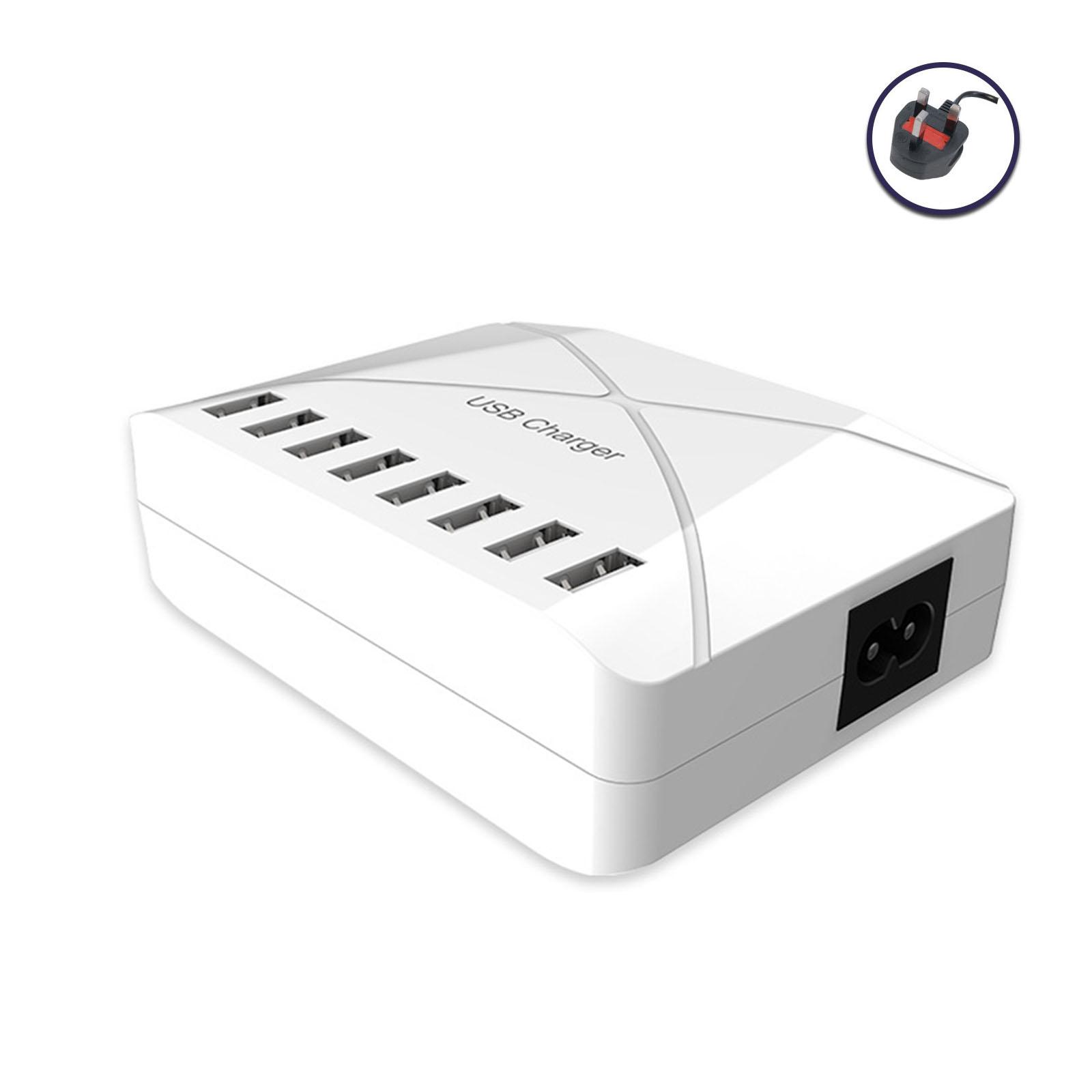 USB Charger Station,8 Ports Charging Hub 5A 2.4A Desktop Compact Multi Port USB Charger for Phone, Tablet