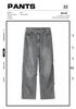 Yadu Unisex Retro Hong Kong Style Washed Denim Pants - Loose Straight Leg Casual Pants