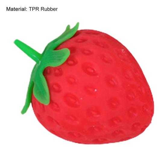 Decompression Toy Soft Comfortable Touch TPR Rubber Strawberry Stress Fidget Toy for Child