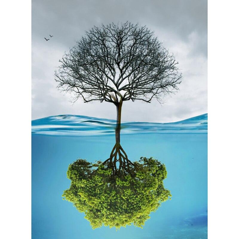 5D DIY Diamond Painting Cross Stitch Four Season Tree Diamond Embroidery Full Round Rhinestone of Picture Home Decoration